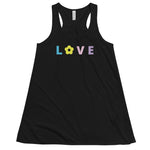 *Love* Graphic Design, Ladies Flowy Racerback Tank Sizes XS-2XL