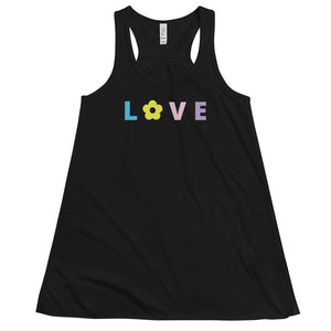 *Love* Graphic Design, Ladies Flowy Racerback Tank Sizes XS-2XL