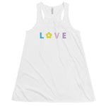 *Love* Graphic Design, Ladies Flowy Racerback Tank Sizes XS-2XL